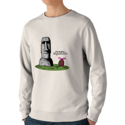 Sweat homme bio col rond naturel Pas de bras pas de chocolat (Gondrax,Humour,Fruits & Légumes)