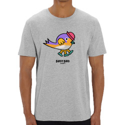 T-shirt homme coton bio gris chiné Birdy Bird (Michel Gondry,Gondry©,Animaux)