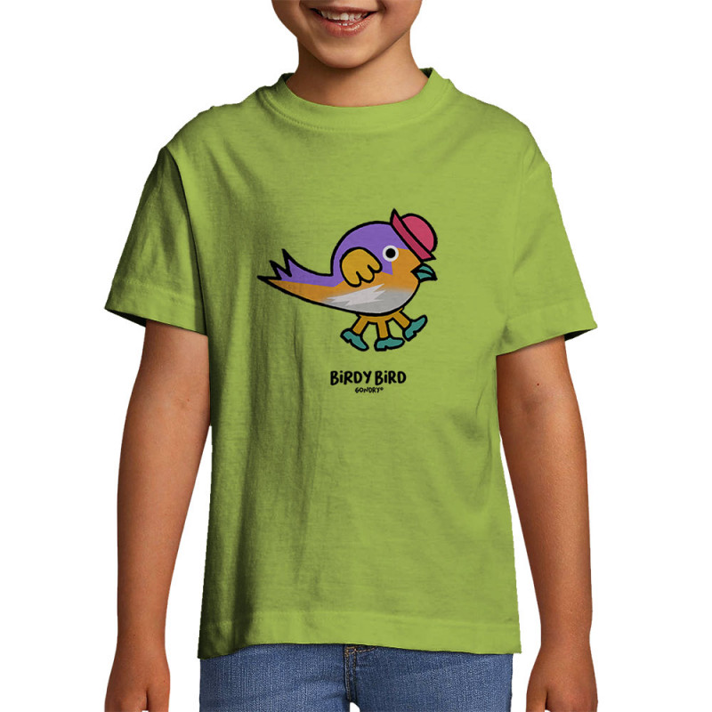 T-shirt enfant vert pomme Birdy Bird (Michel Gondry,Gondry©,Animaux)