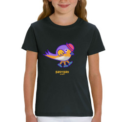 T-shirt enfant coton bio noir Birdy Bird (Michel Gondry,Gondry©,Animaux)