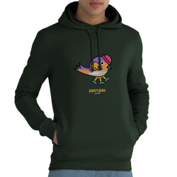 Sweat homme à capuche coton bio vert foncé Birdy Bird (Michel Gondry,Gondry©,Animaux)