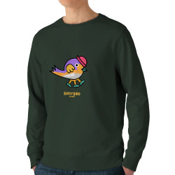 Sweat homme bio col rond vert foncé Birdy Bird (Michel Gondry,Gondry©,Animaux)