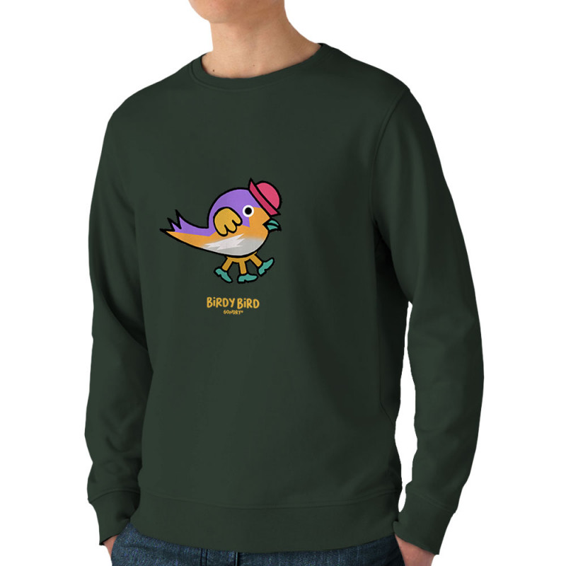 Sweat homme bio col rond vert foncé Birdy Bird (Michel Gondry,Gondry©,Animaux)