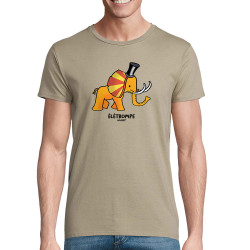 T-shirt homme coton bio kaki élétrompe (Michel Gondry,Gondry©,Animaux)