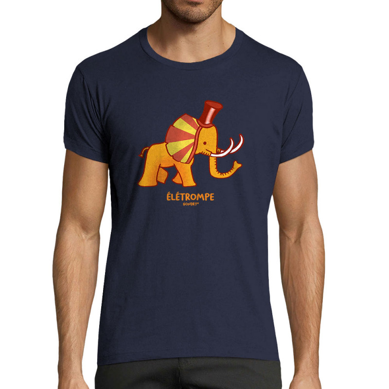 T-shirt homme fit bleu marine élétrompe (Michel Gondry,Gondry©,Animaux)