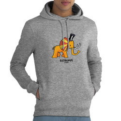 Sweat homme à capuche coton bio gris chiné élétrompe (Michel Gondry,Gondry©,Animaux)