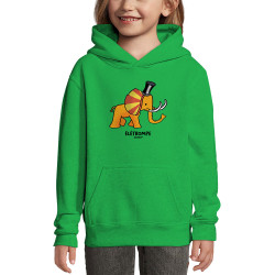 Sweat enfant à capuche vert prairie élétrompe (Michel Gondry,Gondry©,Animaux)