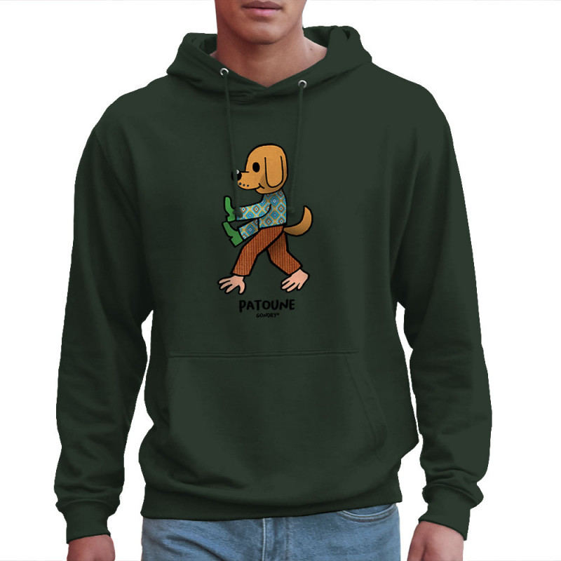 Sweat homme à capuche vert foncé Patoune (Michel Gondry,Gondry©,Animaux)