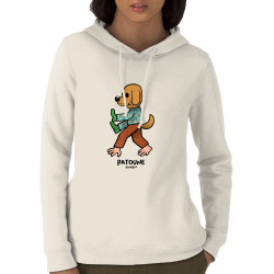 Sweat femme à capuche coton bio naturel Patoune (Michel Gondry,Gondry©,Animaux)