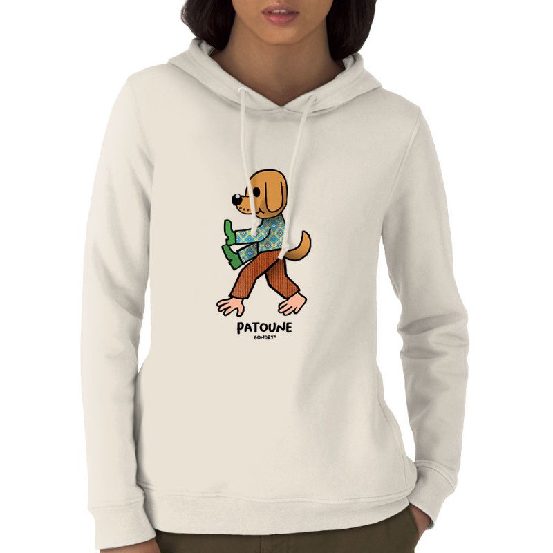 Sweat femme à capuche coton bio naturel Patoune (Michel Gondry,Gondry©,Animaux)
