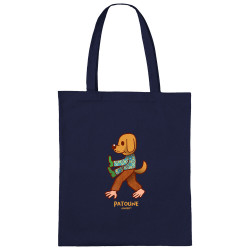 Sac shopping en toile bleu marine Patoune (Michel Gondry,Gondry©,Animaux)