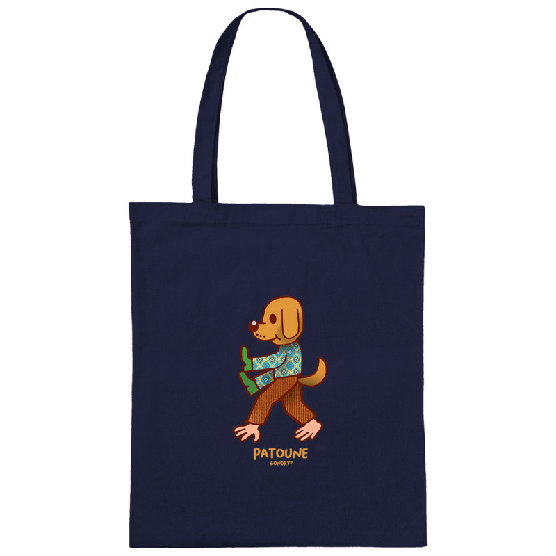 Sac shopping en toile bleu marine Patoune (Michel Gondry,Gondry©,Animaux)