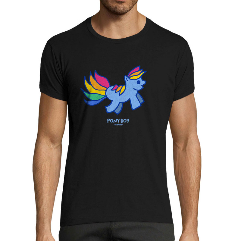 T-shirt homme fit noir Pony Boy (Michel Gondry,Gondry©,Animaux)