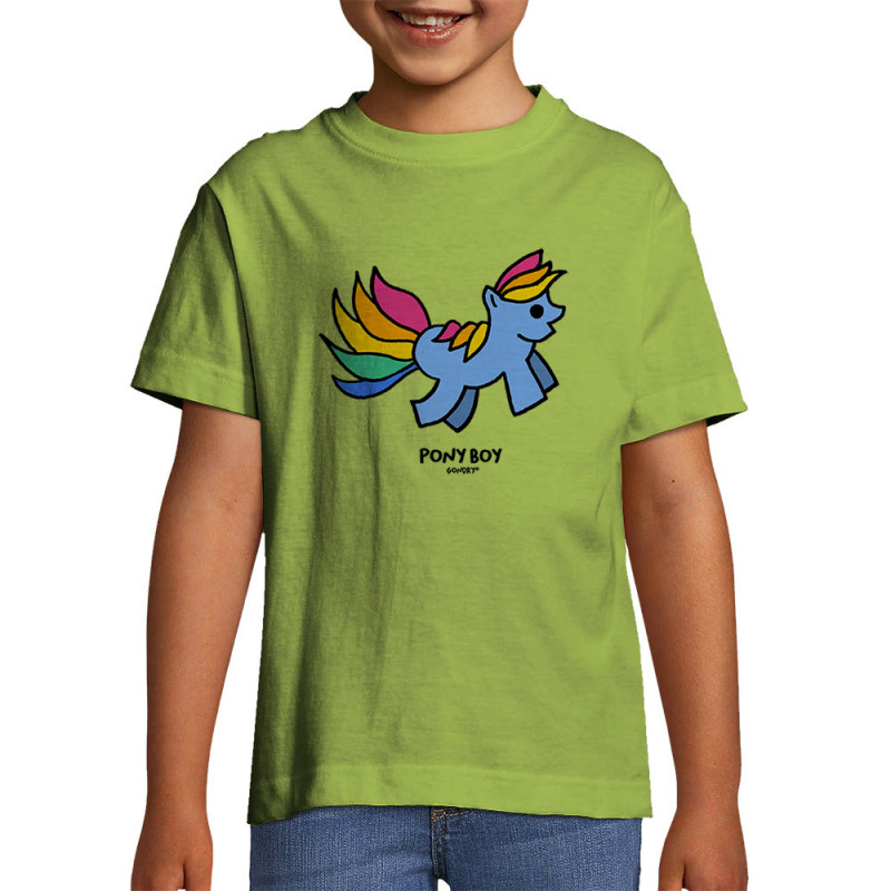 T-shirt enfant vert pomme Pony Boy (Michel Gondry,Gondry©,Animaux)