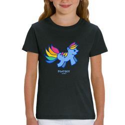 T-shirt enfant coton bio noir Pony Boy (Michel Gondry,Gondry©,Animaux)
