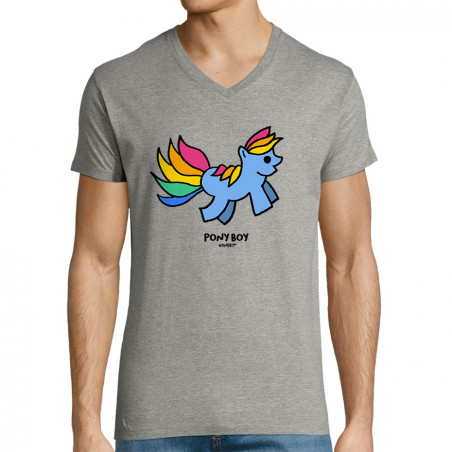 T-shirt homme col V "Pony Boy"
