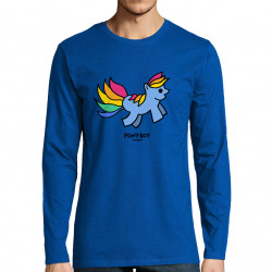 T-shirt homme manches longues bleu royal Pony Boy (Michel Gondry,Gondry©,Animaux)