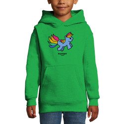 Sweat enfant à capuche vert prairie Pony Boy (Michel Gondry,Gondry©,Animaux)