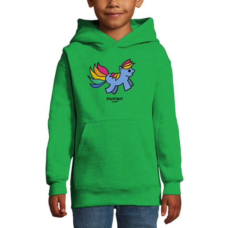 Sweat enfant à capuche vert prairie Pony Boy (Michel Gondry,Gondry©,Animaux)