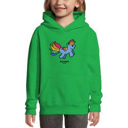Sweat enfant à capuche vert prairie Pony Boy (Michel Gondry,Gondry©,Animaux)