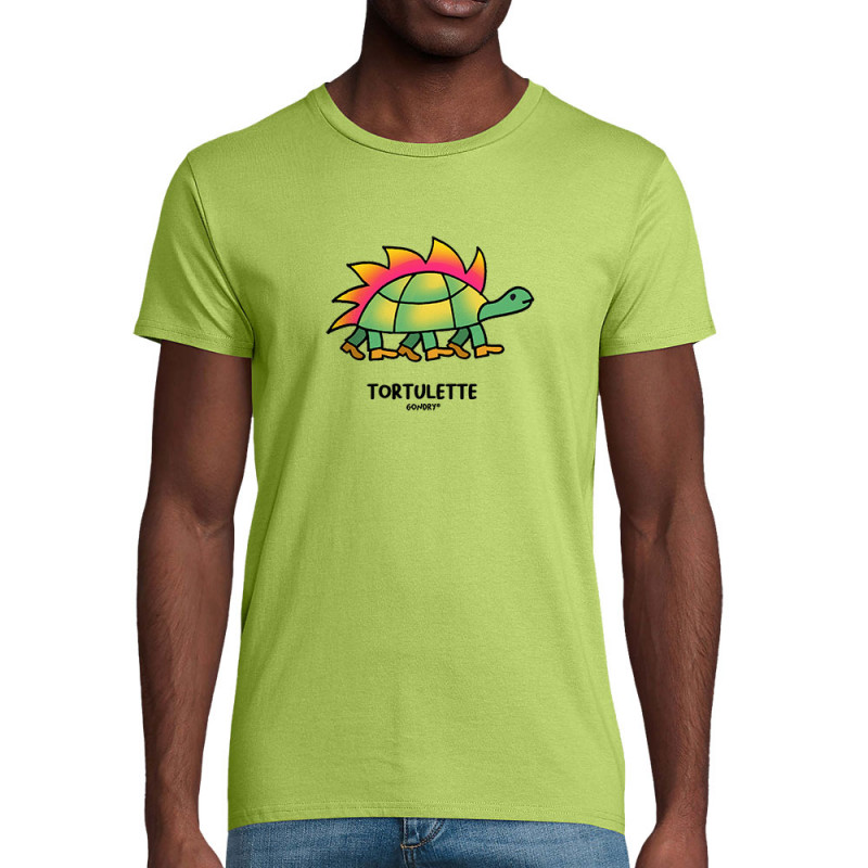 T-shirt homme coton bio vert pomme Tortulette (Michel Gondry,Gondry©,Animaux)