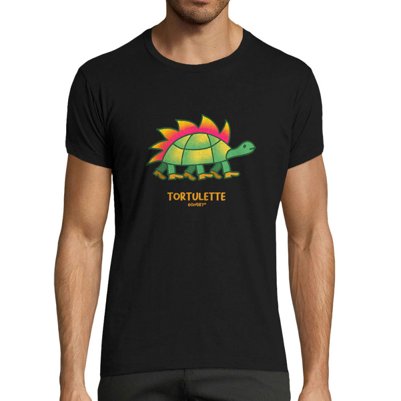 T-shirt homme fit noir Tortulette (Michel Gondry,Gondry©,Animaux)