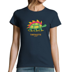 T-shirt femme bleu marine Tortulette (Michel Gondry,Gondry©,Animaux)