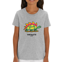 T-shirt enfant coton bio gris chiné Tortulette (Michel Gondry,Gondry©,Animaux)