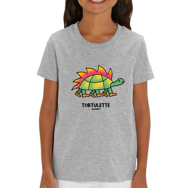 T-shirt enfant coton bio gris chiné Tortulette (Michel Gondry,Gondry©,Animaux)
