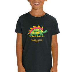 T-shirt enfant coton bio noir Tortulette (Michel Gondry,Gondry©,Animaux)