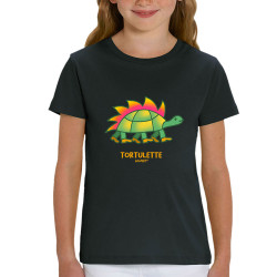 T-shirt enfant coton bio noir Tortulette (Michel Gondry,Gondry©,Animaux)