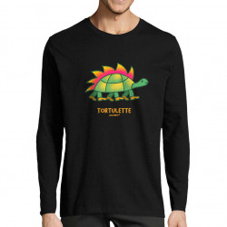 T-shirt homme manches longues noir Tortulette (Michel Gondry,Gondry©,Animaux)