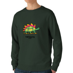 Sweat homme bio col rond vert foncé Tortulette (Michel Gondry,Gondry©,Animaux)