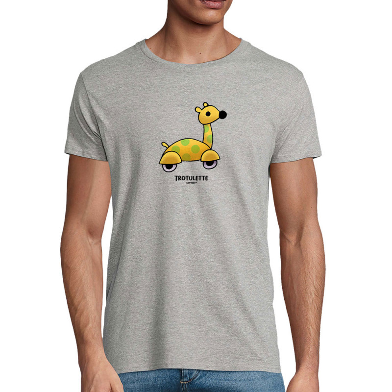 T-shirt homme coton bio gris chiné Trotulette (Michel Gondry,Gondry©,Animaux)