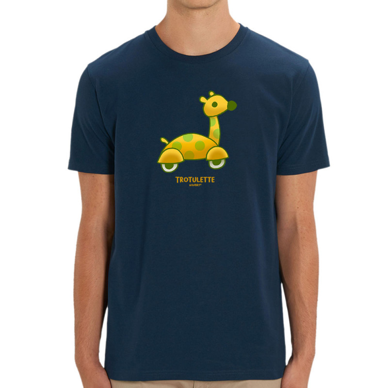 T-shirt homme coton bio bleu marine Trotulette (Michel Gondry,Gondry©,Animaux)