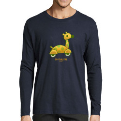 T-shirt homme manches longues bleu marine Trotulette (Michel Gondry,Gondry©,Animaux)