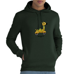 Sweat homme à capuche coton bio vert foncé Trotulette (Michel Gondry,Gondry©,Animaux)