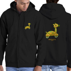 Sweat homme à capuche zippé noir Trotulette (Michel Gondry,Gondry©,Animaux)