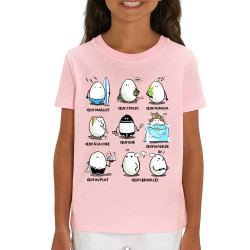 T-shirt enfant coton bio rose clair Les 9 nœufs (Gondrax,Humour,Fruits & Légumes)