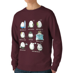 Sweat homme bio col rond bordeaux Les 9 nœufs (Gondrax,Humour,Fruits & Légumes)