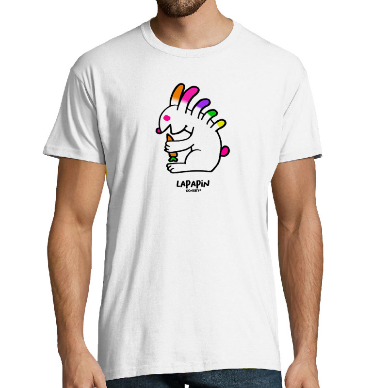 Tee-shirt homme blanc Lapapin (Michel Gondry,Gondry©,Animaux)