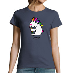 T-shirt femme bleu denim Lapapin (Michel Gondry,Gondry©,Animaux)