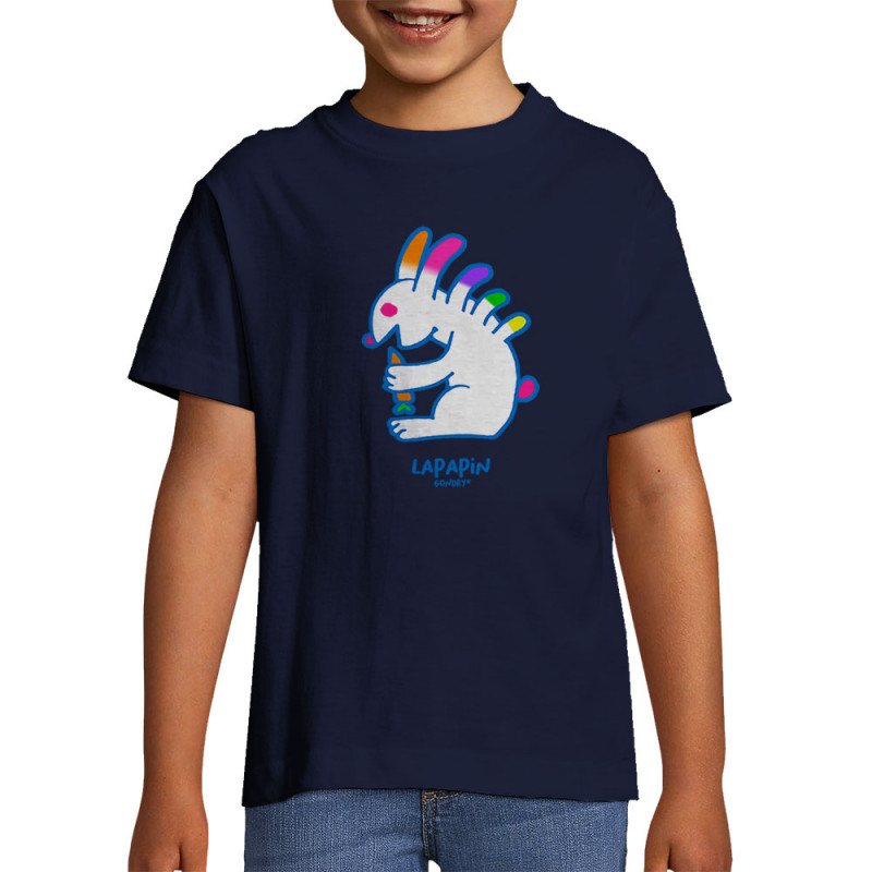 T-shirt enfant bleu marine Lapapin (Michel Gondry,Gondry©,Animaux)