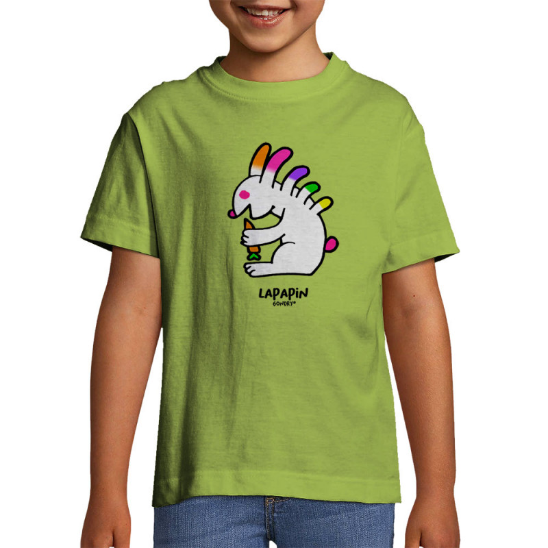 T-shirt enfant vert pomme Lapapin (Michel Gondry,Gondry©,Animaux)