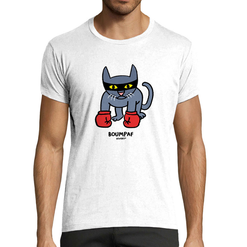 T-shirt homme fit blanc Boumpaf (Michel Gondry,Gondry©,Animaux,Chats)