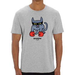 T-shirt homme coton bio gris chiné Boumpaf (Michel Gondry,Gondry©,Animaux,Chats)