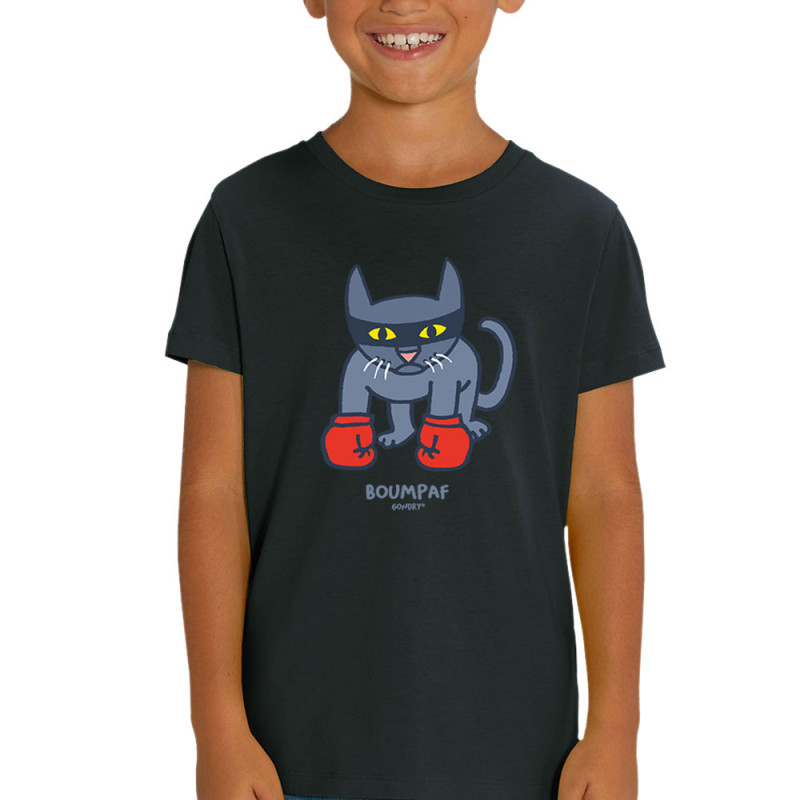 T-shirt enfant coton bio noir Boumpaf (Michel Gondry,Gondry©,Animaux,Chats)