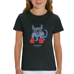 T-shirt enfant coton bio noir Boumpaf (Michel Gondry,Gondry©,Animaux,Chats)
