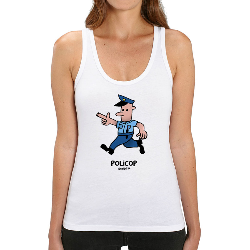Débardeur femme coton bio blanc Policop (Michel Gondry,Gondry©,Humour)