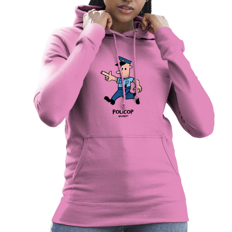 Sweat femme à capuche rose Policop (Michel Gondry,Gondry©,Humour)